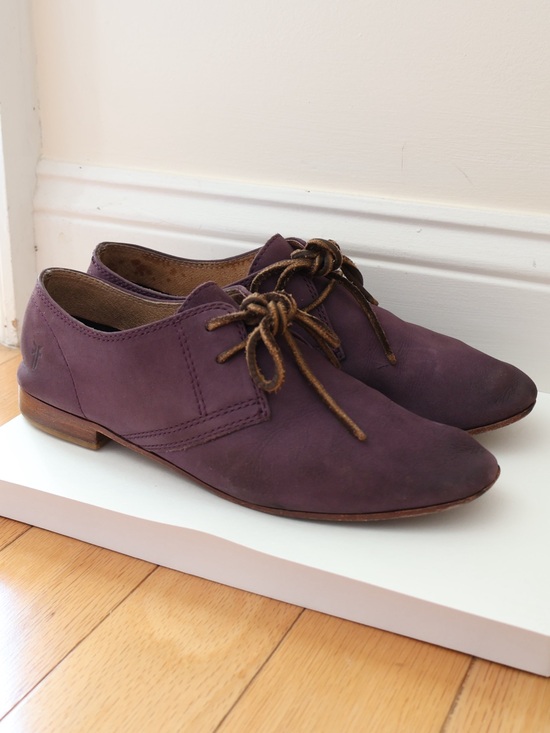 Frye Shoes - Frye Jillian Purple Suede Leather Oxfords Lace Up Shoes Indie Artsy Quirky 9.5